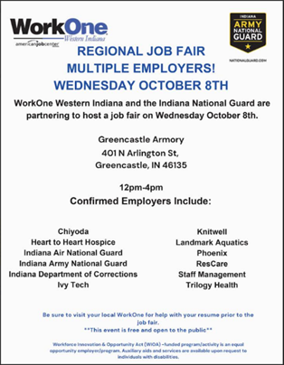 GreenCastle Armory Job Fair Flyer